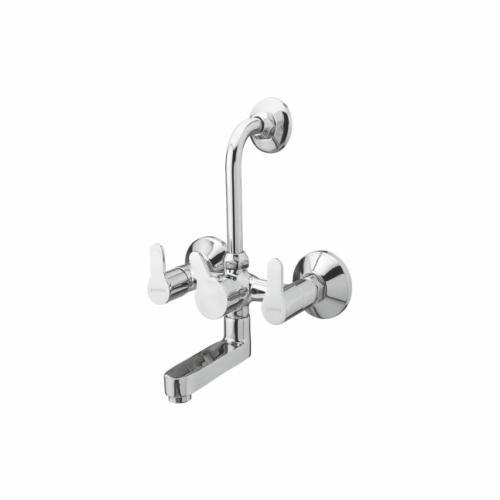 Wall Mixer with Provision for Overhead Shower with L-Bend Pipe Chrome